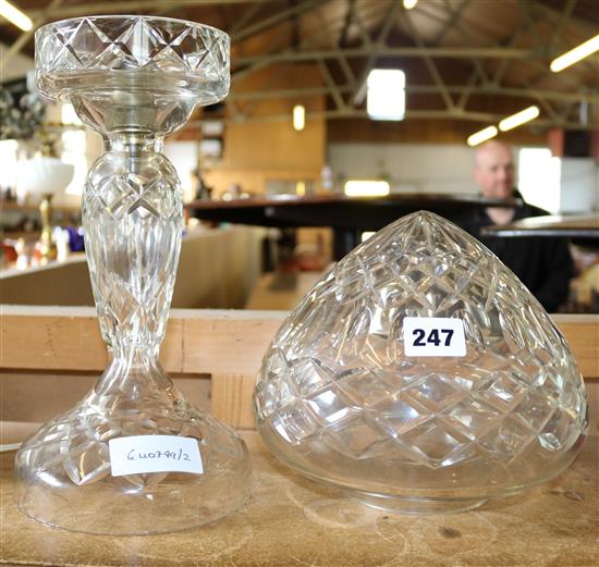 Cut glass table lamp